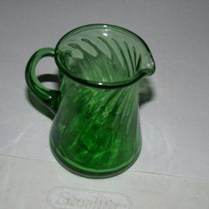 vintage blown glass small pitcher.